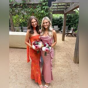 Hello Molly blush satin formal dress